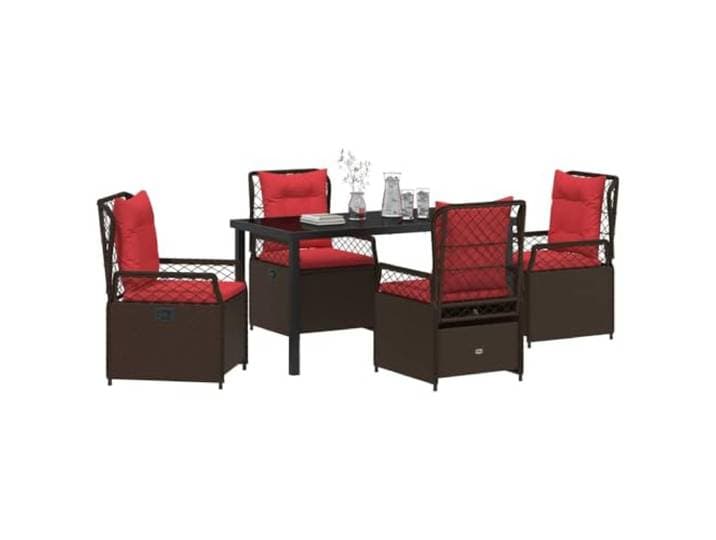 vidaXL Tuin eettafelset 5 st Bruin poly rattan