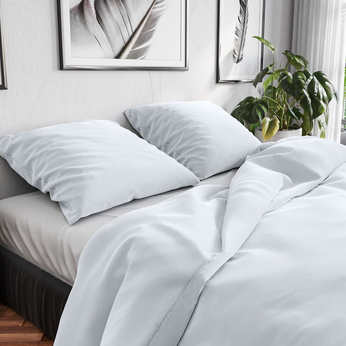Bettwäsche WOLKENFELD "Renforcé Bettwäsche Baumwolle - Natürlich weiches Schlafgefühl", weiss (weiß), B/L: 135cm x 200cm, 1 Stk., 1 Stk., Renforcé, B/L: 80cm x 80cm, 2 Stk., Renforcé, Obermaterial: 100% Baumwolle, Bettwäsche, Bettwäsche, 135x200 cm, 155x2
