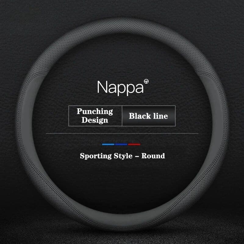 NONE Artificial Leather Extra Large Braid Steering Wheel Cover Multi‑Size 38‑47CM Universal For Car Truck Auto Interior Accessories