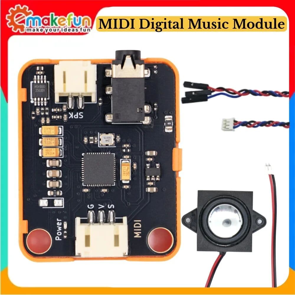 emakefun MIDI Digital Music Module General MIDI 2.0 Professional WaveTable Synth 128+128 Tones 64 Voices 32 Polyphony DSP Effects Stereo