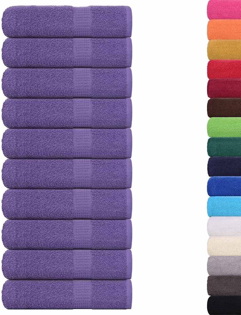 vidaXL Essuie-mains FROGN 10 pcs violet 50x100 cm 360 g/m²
