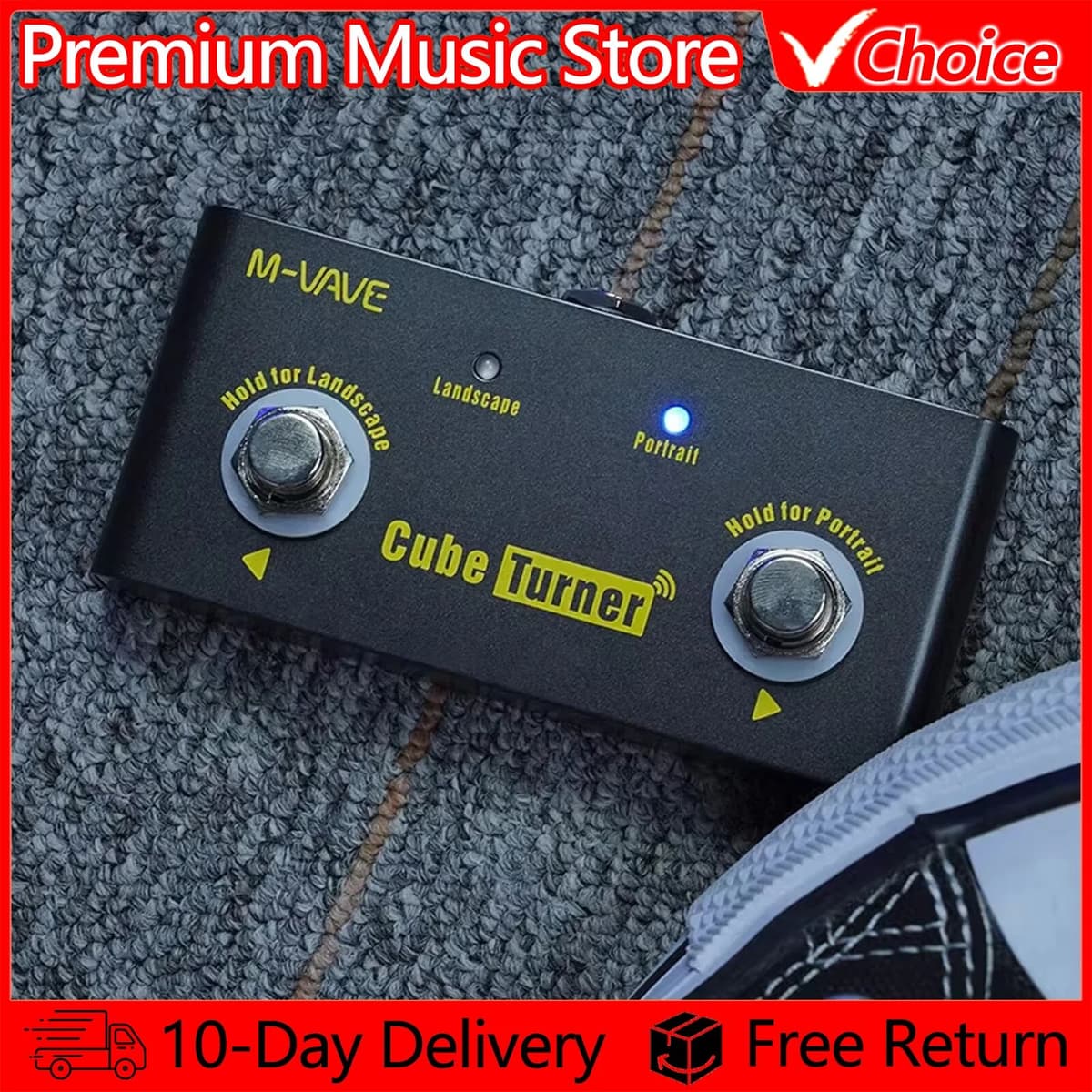 M-VAVEWireless Page Turner Pedal  Cube Turner Rechargeable Music Sheet Turner Supports Looper Connection Compatible Android  iOS
