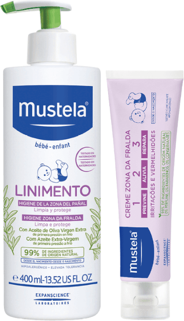 Mustela Linimento 400ml + Creme Zona da Fralda 1-2-3 50ml