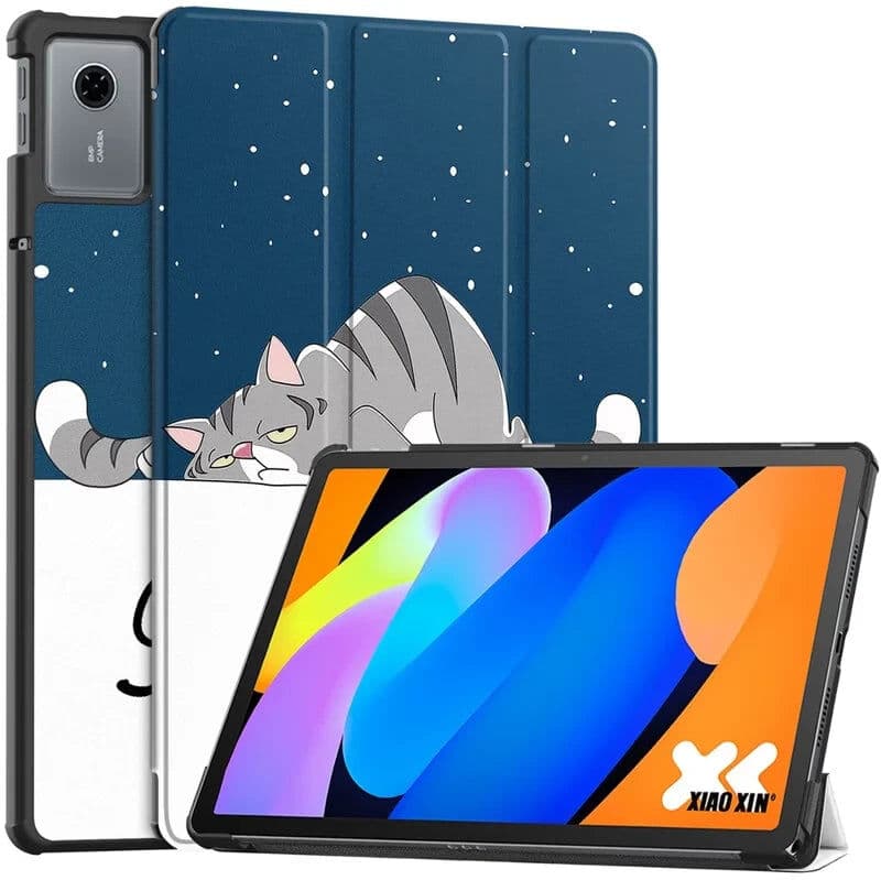 EIDERWOOD Lenovo Idea Tab 11" Kunstlæder Tablet Cover m. Motiv - Sovende Kat