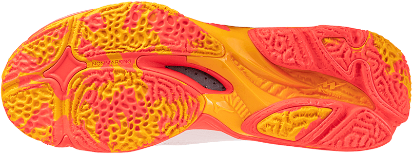 Mizuno Wave Lightning Z8 (25) Sisäpelikengät (White/Fiery Coral2/ Citrus) - UK 5 (EUR 38 /  24 cm)