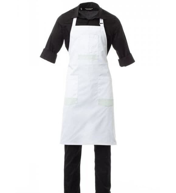 Payper Grembiule con Pettorina Regolabile Bianco/Grigio Perla Taglia Unica Store