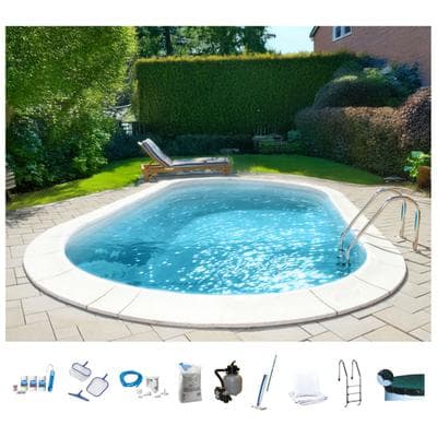 Ovalpool MY POOL BWT "PREMIUM mit sandfarbener Innenfolie", beige (weiß, sand), B:360cm H:120cm L:737cm, Schwimmbecken, Höhe 120 cm, in verschiedenen Größen