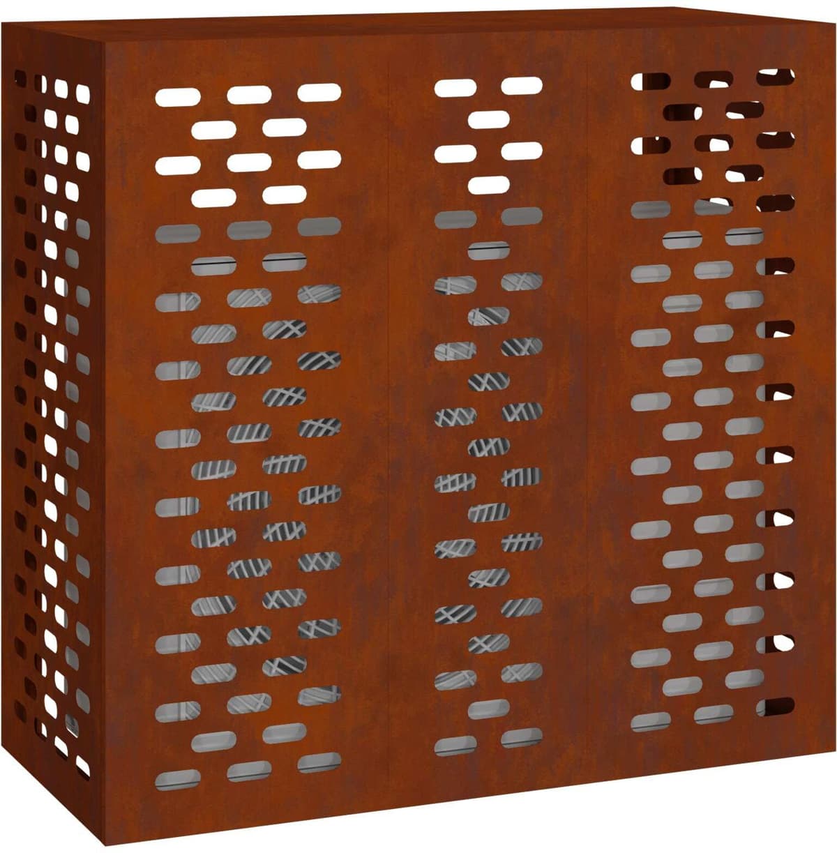 vidaXL Housse de climatiseur Rouillé 110 x 50 x 105 cm Acier patiné