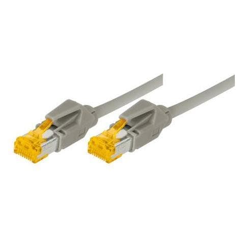 Tecline Patchkabel S/FTP, PiMF, Cat 6a, grau, 3.0 m Für 10 Gigabit/s, halogenfrei, mit Draka-Kabel und Hiros (PiMF, S/FTP, CAT6a, 3 m) (72203)