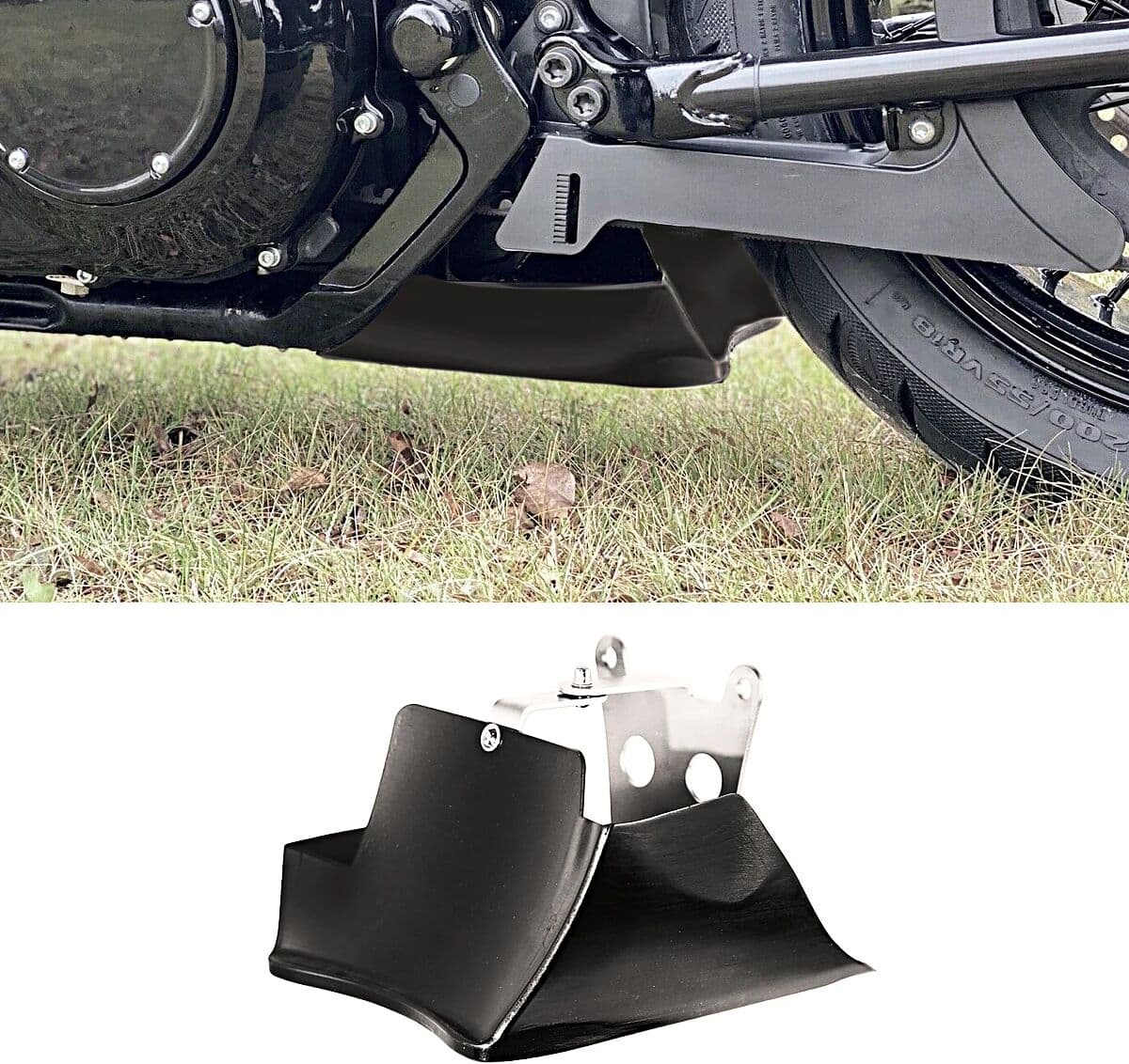 RUDYNESS BLACK BACK FRAME CHIN SPOILER FOR HARLEY SOFTAIL STREET BOB FXBB BREAKOUT FAT BOY LOW RIDER FXBR FXBRS 2018-2025 Model