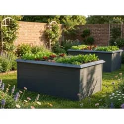 agadon Aluminium Hochbeet mit Schneckenschutz 200 x 100 cm Anthrazit - 76 x 200 x 100 cm