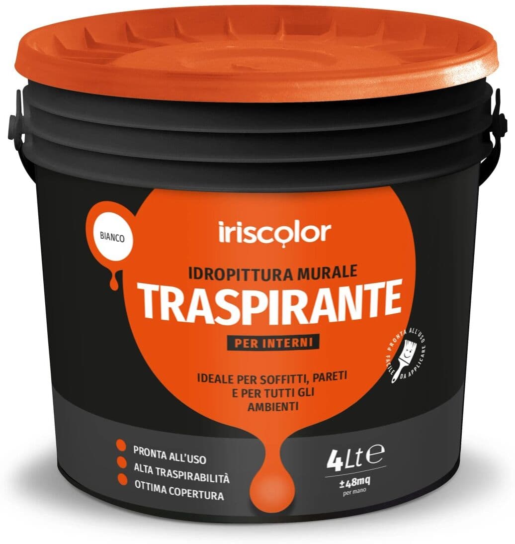 - Idropittura traspirante Iris Color bianco 4 l