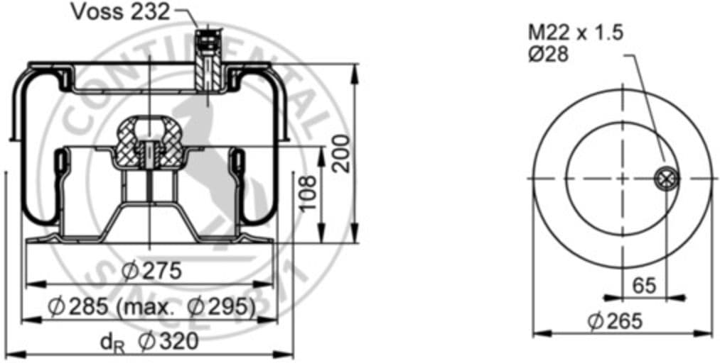 Continental Ctam Soffietti per sospensioni pneumatiche CONTINENTAL SK 175-603 P01