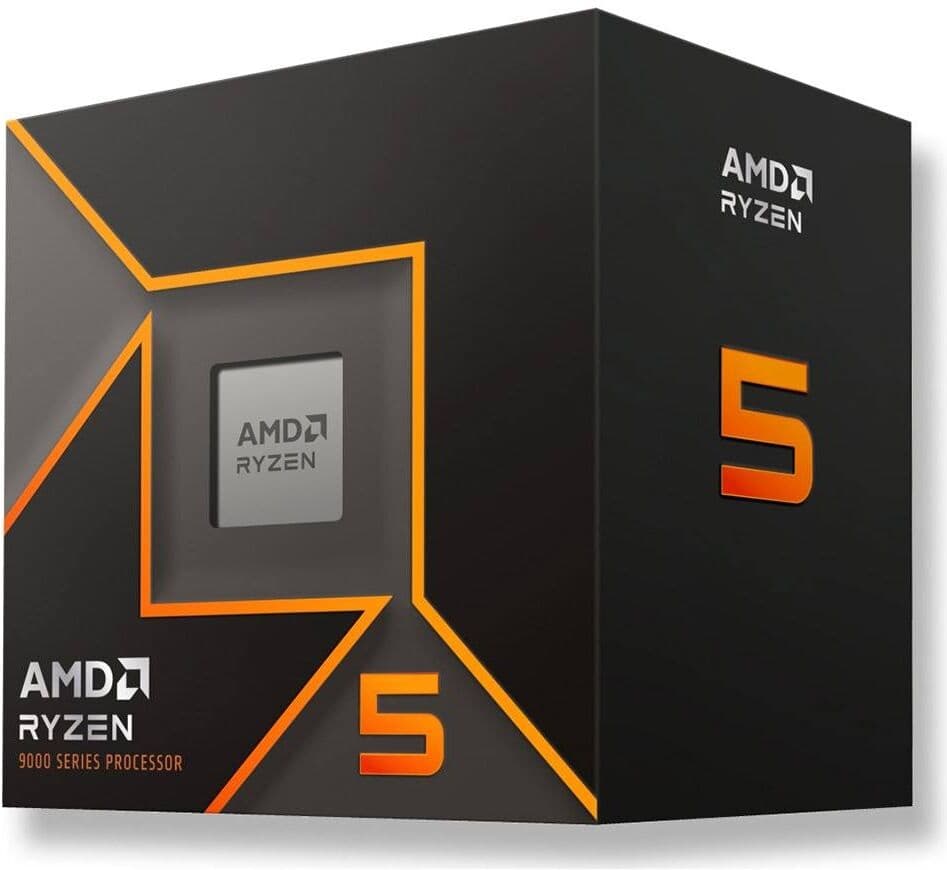 Procesador Ryzen 5 9600 "Zen 5" de 6 Núcleos 3.8GHz con Turbo de 5.2GHz, 38MB de Caché, SktAM5 - AMD