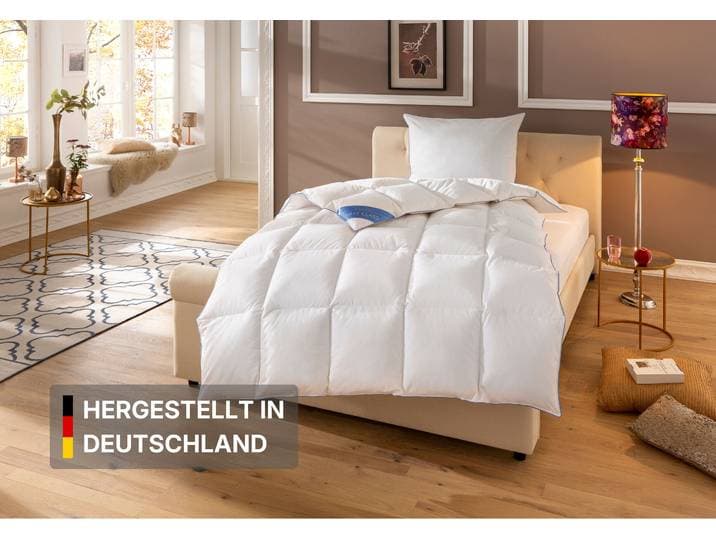 Daunenbettdecke HANSE BY RIBECO Lina 90% Daunen, Bettdecke hergestellt in Deutschland , weiss (weiß), B:200cm L:220cm, Füllung: 90% Daunen, 10% Federn, Bettdecken, Daunenbettdecke, Hochwertiges Naturprodukt