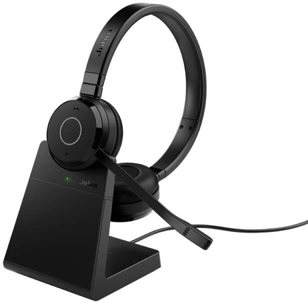 Jabra GN Jabra Evolve 65 TE Duo UC + Socle de charge Micro-casque Bluetooth avec dongle USB-A et socle de charge, parfait pour les appels quotidiens et