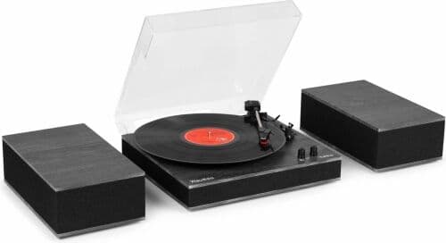 Tupelo Record Player Set BT with 2 Speakers Black TILBUD NU
