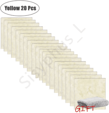 Inspire Picks 1050PCS Marble Peel And Stick Tiles Waterproof PVC Wall & Floor Stickers yellow 20 Pcs