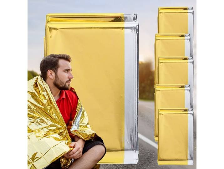Rettungsdecke, 5er-Set, Notfalldecke, ein Produkt der NASA , 210 x 160 cm