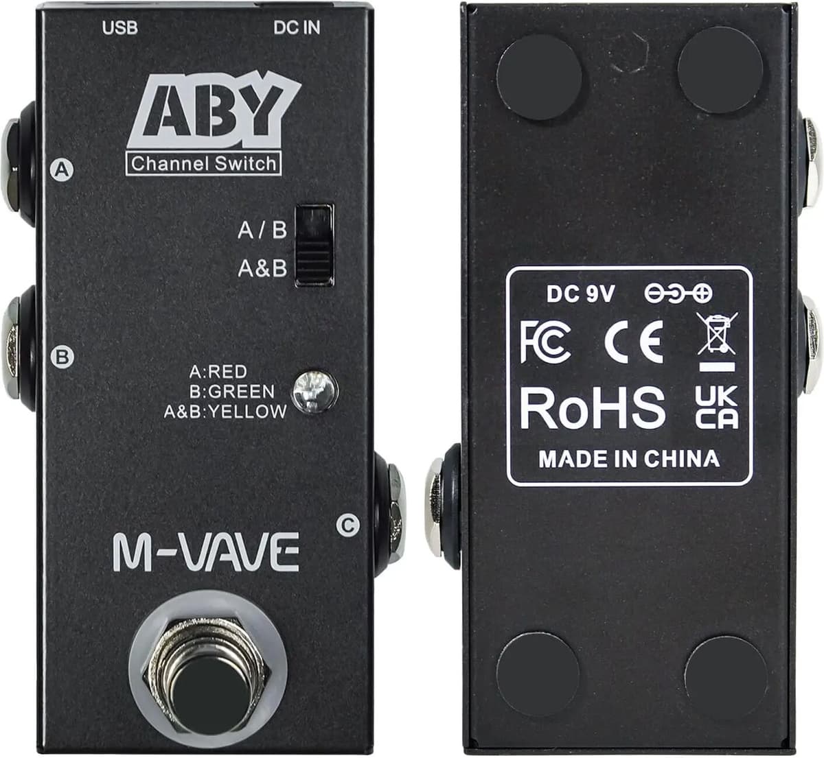 M-VAVE ABY Line Selector Mini Guitar Pedal, True Bypass AB Switch AB Box for Bass & Guitar Channel Switching Accessory