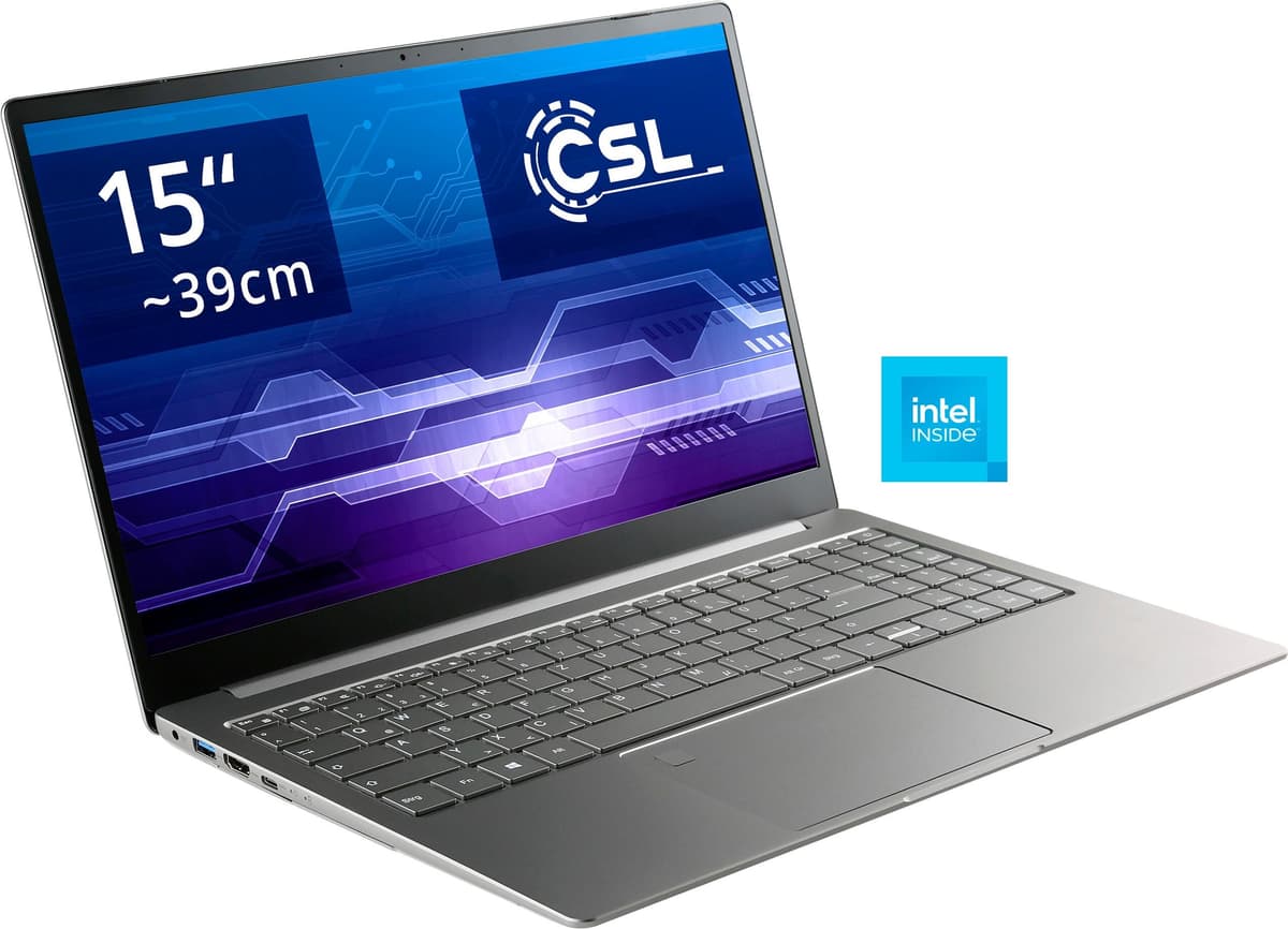 CSL Notebook "R'Evolve C15 v3", silber, 16 GB RAM 500 GB SSD, N-Reihe, Microsoft Windows 11 Home (64 Bit), Notebooks, Notebook