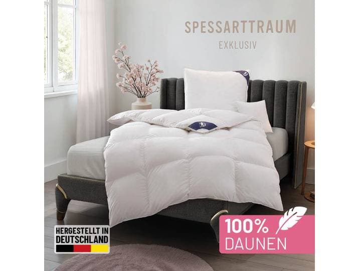 Daunenbettdecke SPESSARTTRAUM Exklusiv, 100% Daunen Bettdecken für Sommer und Winter , weiss (weiß), B:140cm L:200cm, Bezug: 100% Baumwolle. Füllung: 100% Daunen, Bettdecken, Daunenbettdecke, 5 Wärmeklassen & 8 Grössen, Bestseller