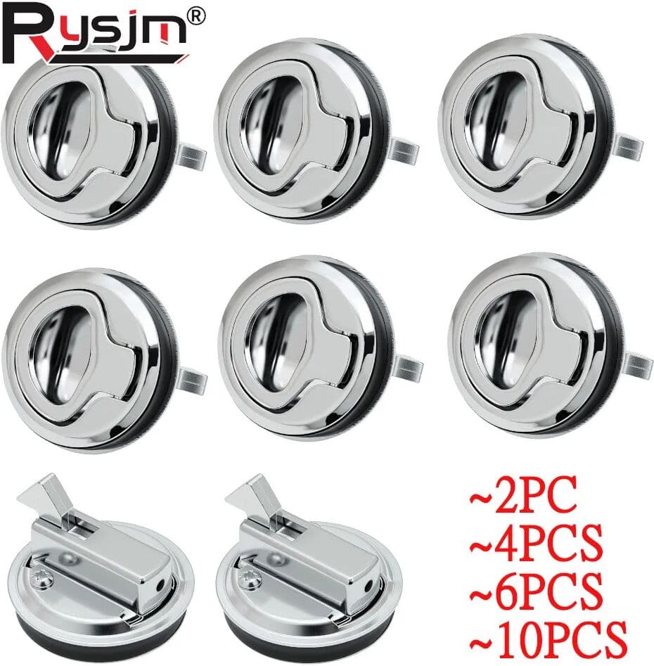 NONE 10/6/4/2Pieces Boat Deck Hatches Flush Pull Slam Latch Mount Latch Lift Locker Hatch Latch  for Boat Yacht Marine Hardware