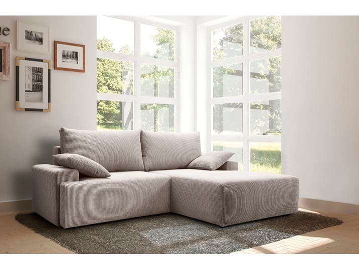 Ecksofa EXXPO - SOFA FASHION Orinoko, aktuelles Design und hoher Sitzkomfort, L-Form , beige, B:240cm H:92cm T:177cm, Sofas, Ecksofa, inkl. Bettfunktion und Bettkasten, schöne Farben im angesagten Cord