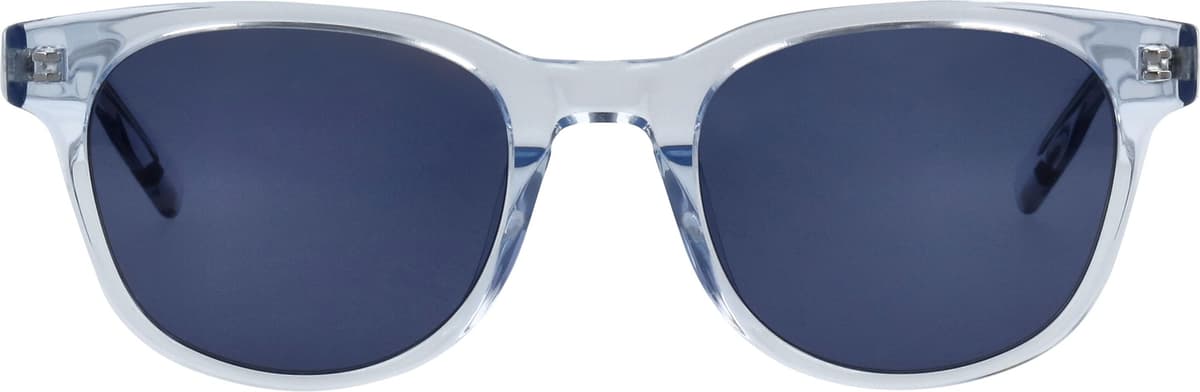 Sonnenbrille TOM TAILOR "Modell 676018", Damen, blau (blau transparent), leicht transparent, Sonnenbrillen Sonnenbrille, Form Karree/Soft, Logoschriftzug auf Bügel, Kunststofffassung blau transparent Einheitsgröße