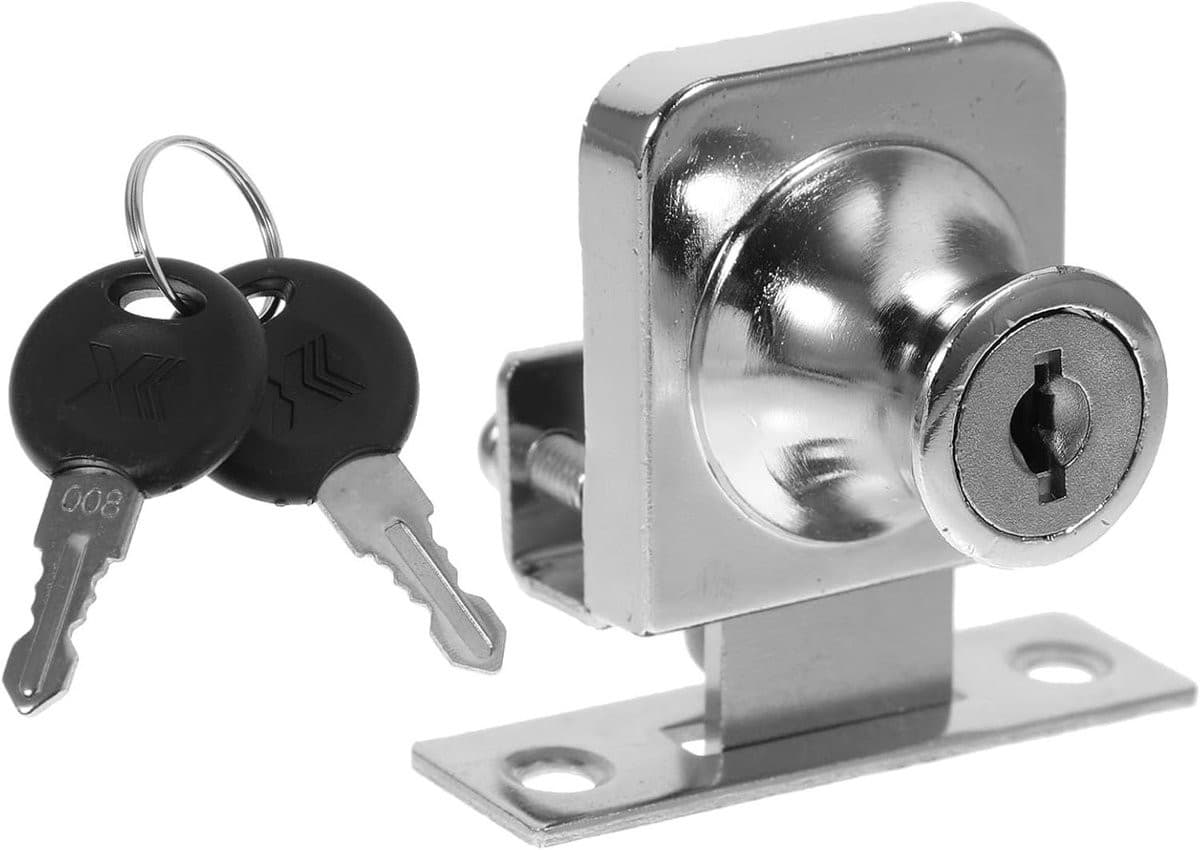 Zilveren Glazen Vitrinekast Slot met U-vormig Ontwerp voor 5-8 mm Glasdikte