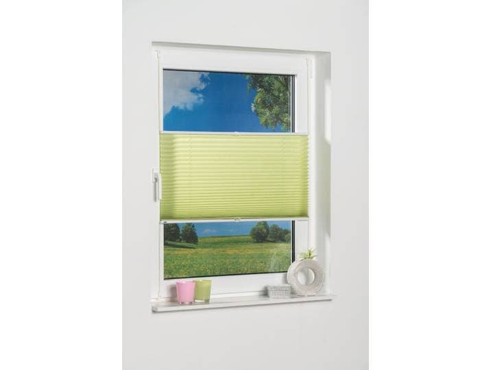 Plissee K-HOME Klemmfix Pisa, ohne Bohren, LIchtschutz, verspannt Gr. 21, grün, B:55cm H:130cm, Obermaterial: 100% Polyester, Plissees, Plissee, Crushed-Optik