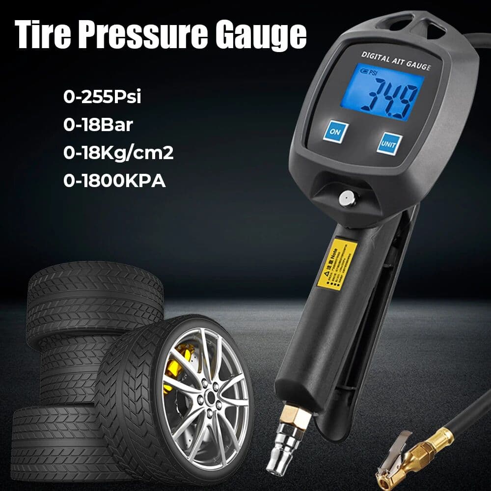 NONE Tire Pressure Gauge High-precision Monitoring Inflation Gun Digital Display Car Tire Manometro For Car Truck Vehicle Universal