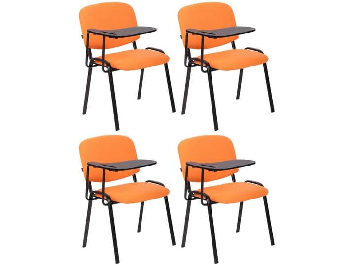 CLP Besucherstuhl 4er Set Stoff orange, Orange, Metall, 53x81x71 cm, Büromöbel, Bürostühle, Besucherstühle
