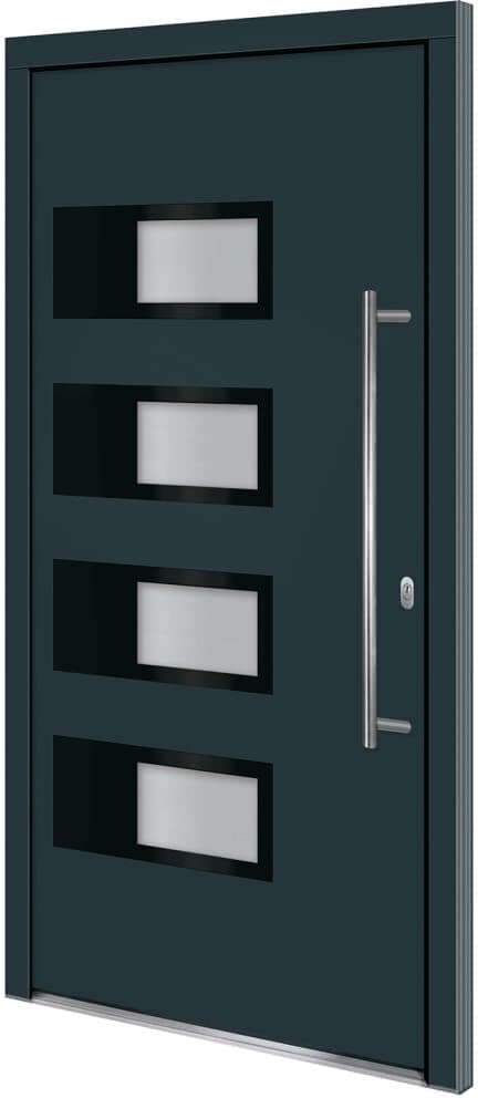vidaXL Porte d'entrée Anthracite 100x200 cm Aluminium et PVC