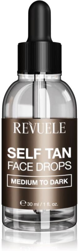 Revuele Paradise Bronze Self Tan Face Drops gouttes auto-bronzantes visage teinte Medium To Dark 30 ml