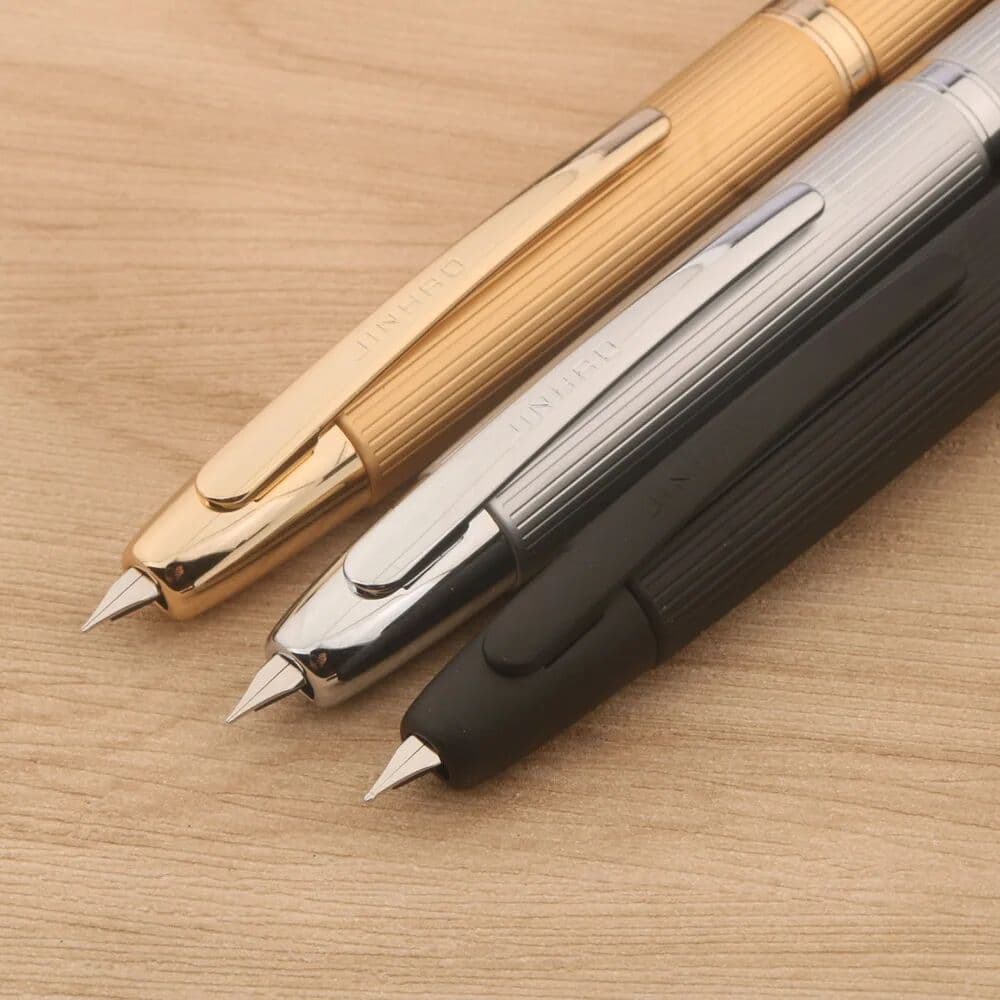 NONE 1PC   JINHAO 10 METAL Fountain Pen stripe black EF/F nib Stationery Office School Supplies clicking pen