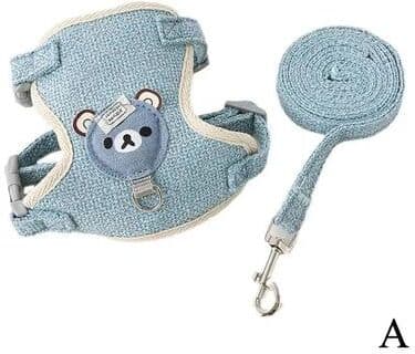 Inspired Living ComfortFit Kitten Harness & Cat Walking Harness Set Adjustable Escape Resistant Vest For Small Cats & Puppies a l