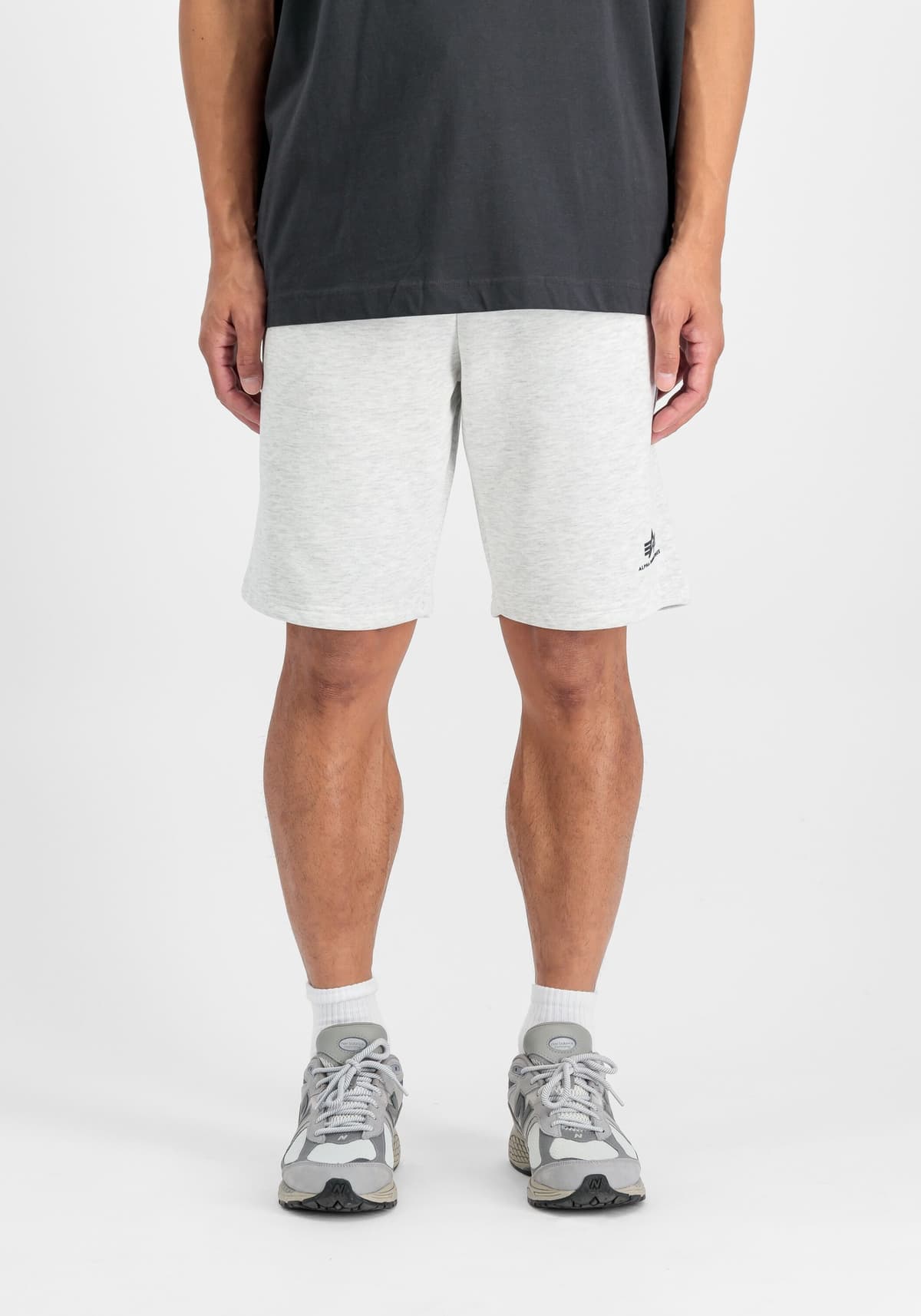 Shorts ALPHA INDUSTRIES "Basic SL II Shorts", Herren, Gr. XL, Normalgrössen, grau (pastel grau melange), Obermaterial: 80% Baumwolle, 20% Polyester, Hosen Shorts pastel grau melange XL, Normalgrössen