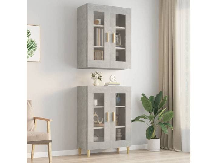 vidaXL Hängeschrank Betongrau 69,5x34x90 cm