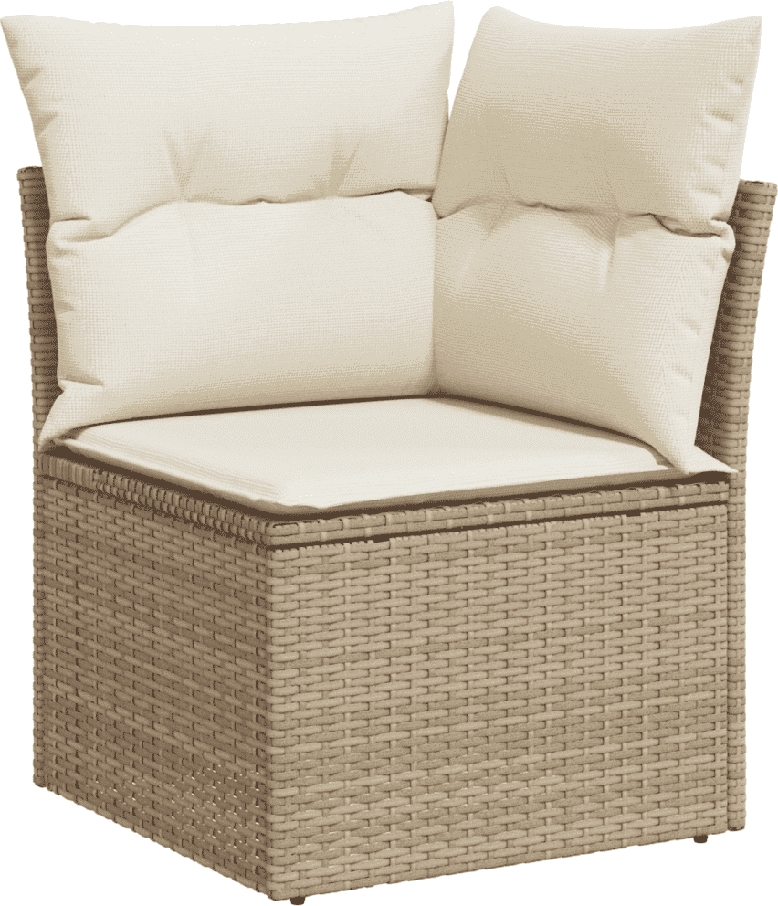 vidaXL Salon de jardin avec coussins 6 pcs beige résine tressée