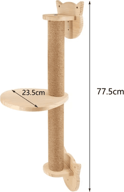 Uplift Curations Wall Mounted Cat Climbing Rope With Wooden Steps And Sisal Scratcher For Indoor Cats cat Face Platform