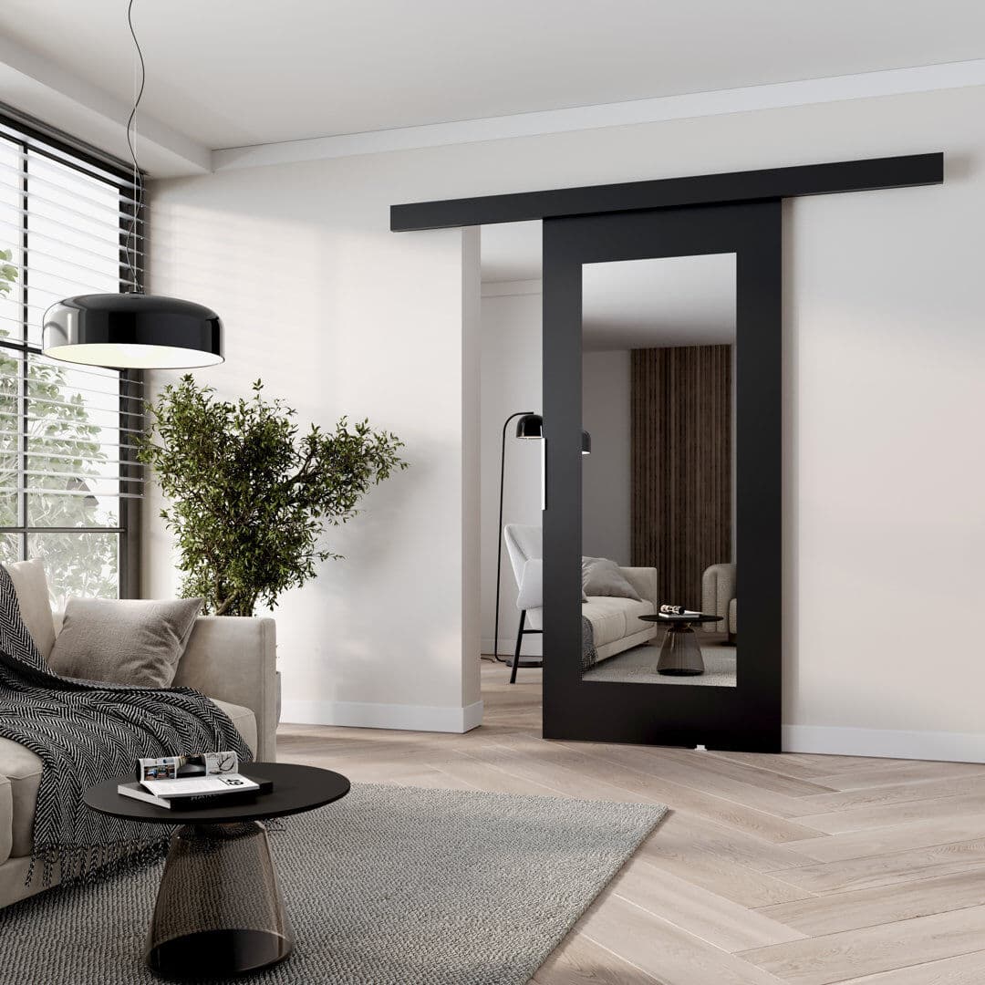 MINIO go for it Sliding Door Prim I, Interior Door Black 76cm x 205cm