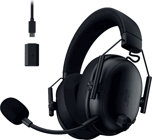 Auriculares gaming - Razer BlackShark V3, Circumaurales, Bluetooth, 70h Autonomía, Micrófono, Negro