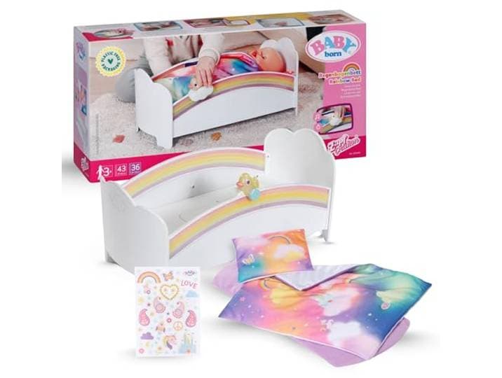 BABY born Regenbogen-Bett mit Licht und Einschlafmelodie