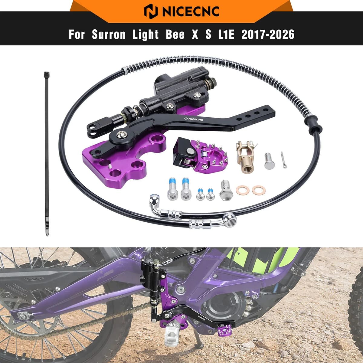 NICECNC For Surron Light Bee X Light Bee S Electric Dirt Bike Hydraulic Rear Foot Brake Pedal Lever For Segway X160 X260