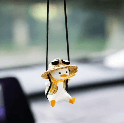 Inspire Curations Cute Swing Sitting Duck Car Rearview Mirror Ornament ttxha