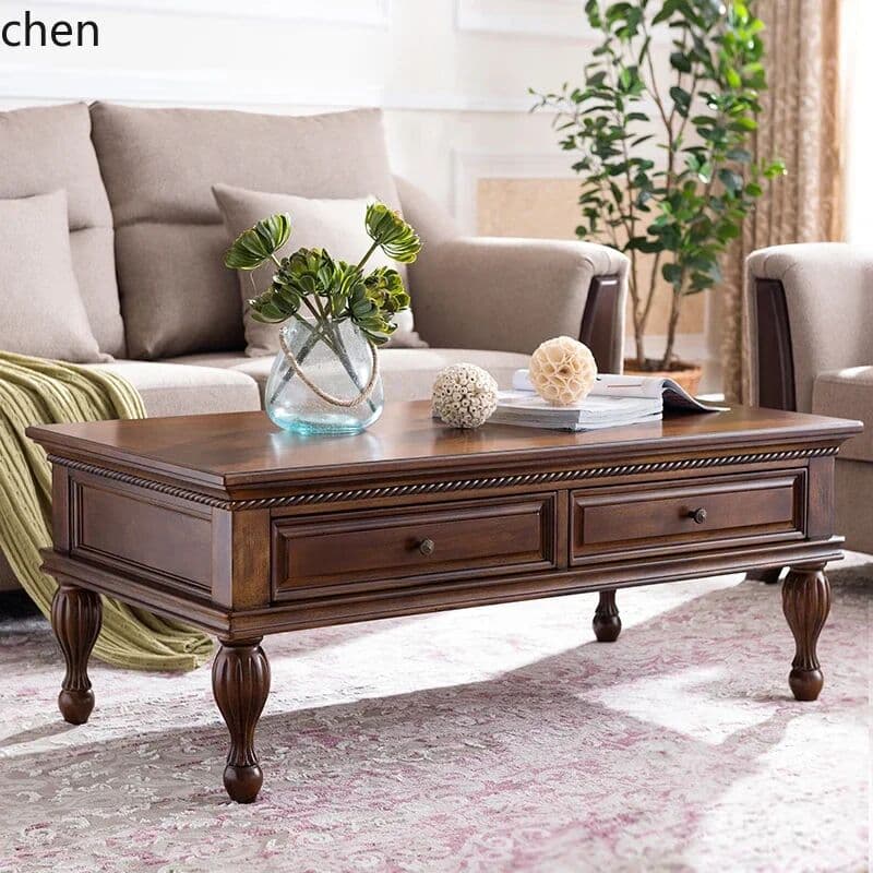 NONE H5.26 rural solid  coffee table retro locker living room small coffee table small table modern simple small apartment furniture