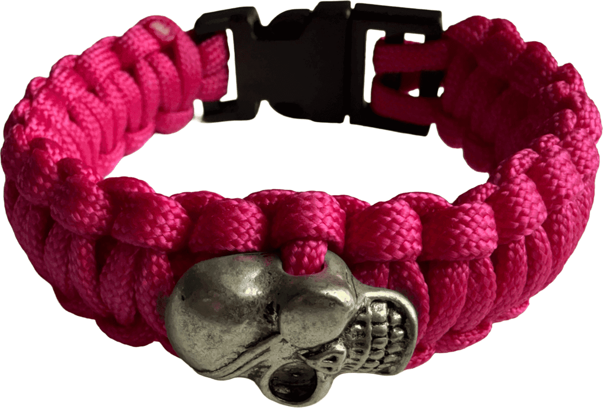 Övriga Tillverkare HLTD Paracordarmband Skull 20mm (Färg: Rosa)