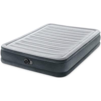 Luftbett INTEX "DuraBeam ComfortPlushMidRise mit 220V Pumpe" Gr. 137, grau (anthrazit), Luftbetten, B/H/L: 137cm x 33cm x 191cm, Kunstfaser, PVC, B:137cm H:33cm L:191cm