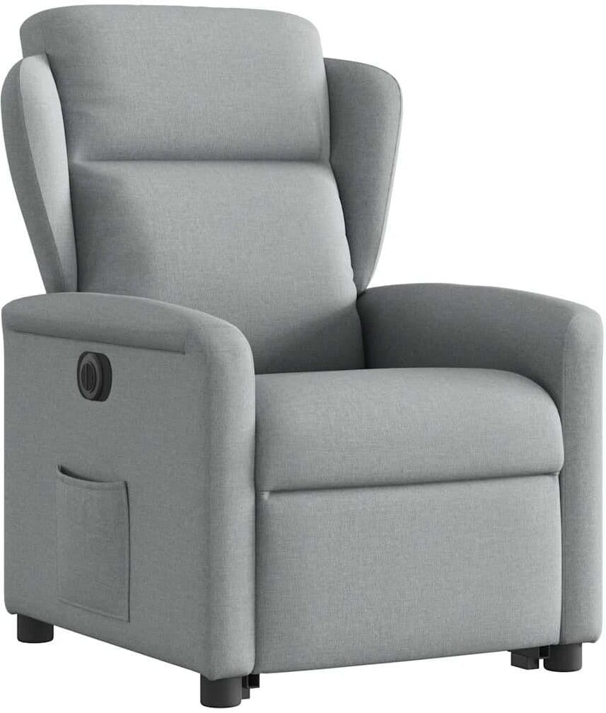 vidaXL Fauteuil inclinable électrique gris clair tissu